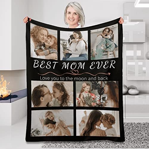 Melhor mãe sempre personalizada cobertor com 8 fotos nomes de imagens manta personalizada personalizada