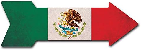Arte do decalque de sinalização bandeira do México 2 decalques decalques/decoração de adesivo direcional de 24