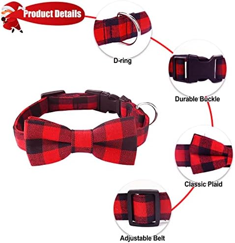 Malier 3 Pack Dog Christmas Bandana Colllar and Hat Set, clássico lenço de cachorro clássico Triângulo Bibs Cercene