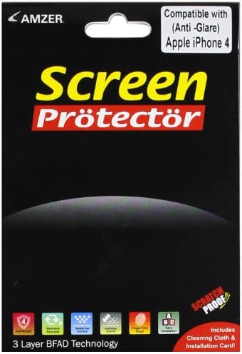 Protetor de tela super-claro da Amzer com pano de limpeza para iPhone 4