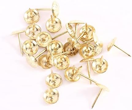 100pcs Gold Brass Decorativa unhas Tacks Aplicados Jóias de jóias Tabela Pushpins Furniture Hardware Ferramenta de madeira 11x16 mm