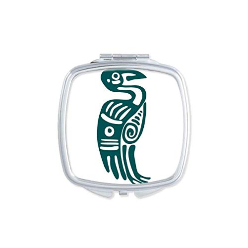 Totems do México Eagle Civilização antiga Espelho de pássaro portátil Compact Pocket Makeup Double -sidesed Glass
