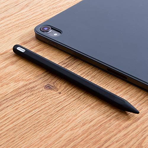 FRTMA Compatível com Apple lápis Silicone Caso Suporte de capa Grip + Nib Cover Acessórios Kit Compatível para iPad Pro 12,9 ”& iPad Pro 11”, Black