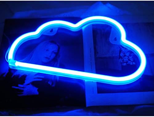 Luz de nuvem de neon fofa, bateria ou luz noturna alimentada por USB como decoração de parede para quarto