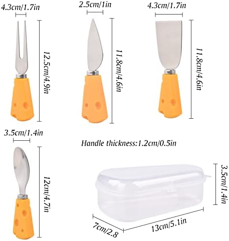 Conjunto de faca de queijo, utensílios de queijo de aço inoxidável de 4 peças de queijo, conjuntos de