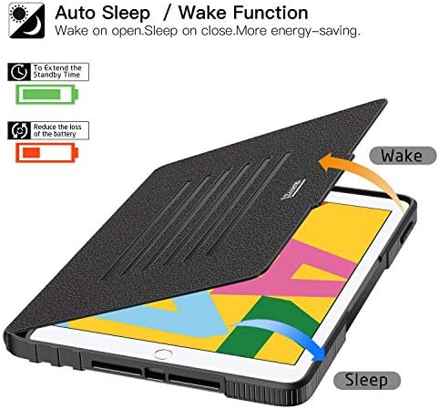 ZtotopCase iPad 9/8/7ª geração Caso, [6 ângulos magnéticos] Tampa de absorção de choque altamente protetora e de