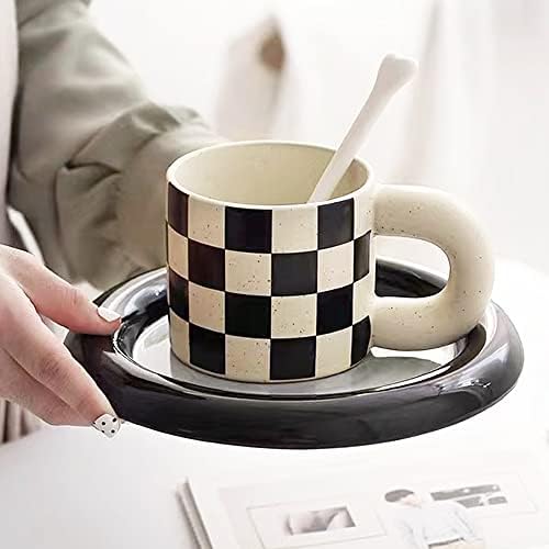 Caneca de café em cerâmica, xícara de chá com alça redonda de porcelana, lava -louças e caneca