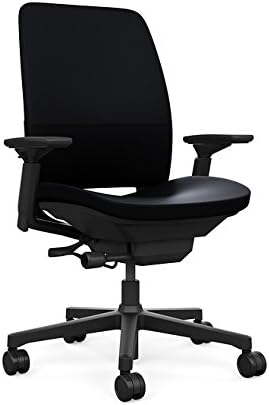 Cadeira de escritório de zagueiro ergonômico da AMIA ETELECASE com tensão e braços ajustáveis ​​| Lombar