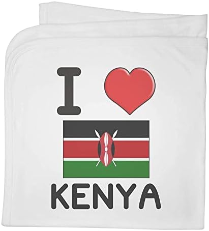 Azeeda 'I Love Kenya' Cotton Baby Blanket / Shawl