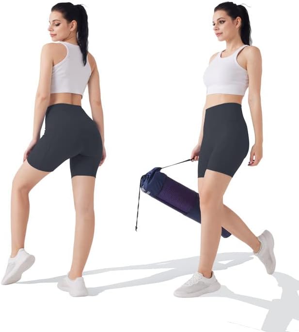 Iogafree feminino shorts de motonete de ioga shorts de treino de cintura alta 8 vias de barriga de