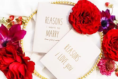 Razões que eu quero me casar com você notebook de diário - Livro de casamento de amor presente para marido ou noivo para noiva, noivado ou proposta presentes - 40 páginas em branco 6 x 4,5 polegadas