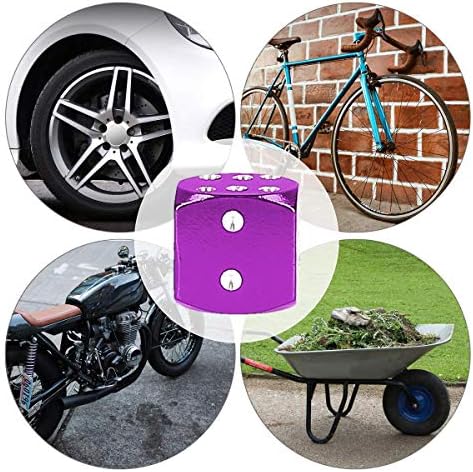 HERIS 4PCS DICE estilo pneu Caps de caule para moto de moto de bicicleta de alumínio vermelho - roxo