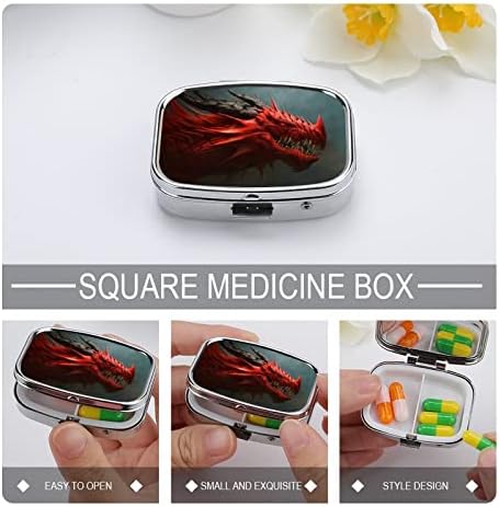 Dispensador de pílulas Red Dragon Box Caixa de comprimidos de metal portátil para pílulas/vitamina/suplementos/óleo