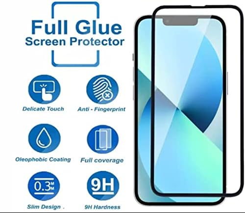 Protetor de tela de vidro temperado projetado para iPhone 14 / iPhone 13 / iPhone 13 Pro - Edge to Edge