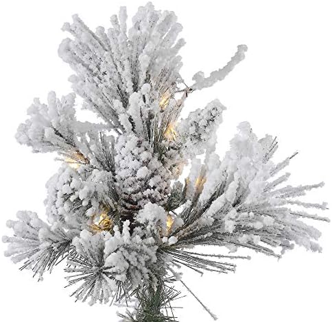 Vickerman 3,5 'Alberta Artificial Christmas Tree, luzes claras - árvore falsa coberta de neve - decoração