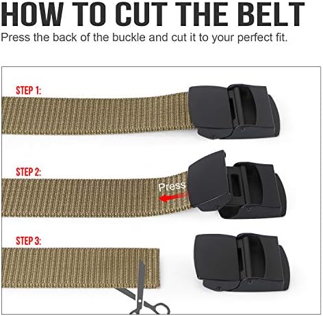 Cintos táticos de Suosdey para homens Nylon Belt de nylon de nylon fivela de metal pesado 1,5 polegada
