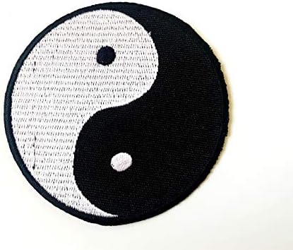 Th yin yang tao dao chinês preto manchas bordadas de manchas bordadas Appliques de costura em ritmo artesanal