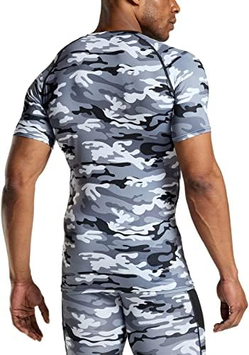 TSLA 1 ou 3 Pack Men UPF 50+ Quick Dry Short Slave Compression Camisetas, camisa de treino atlético, guarda