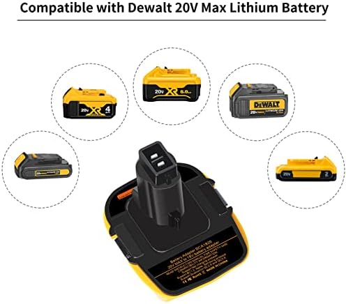 Adaptador de bateria DCA1820 20V Compatível com Baterias de Lítio MAX XR de Dewalt 20 volt XR DCB201