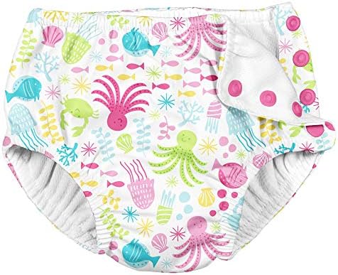 Eu jogo de Green Sprouts Girls Reutilable Absorvent Baby Swim Falds - Swimming Suit Bottom | Nenhuma outra fralda Pal