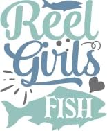 Reel Girls Fish | Pesca | Ótima ideia de presente | adesivo de decalque | 2 pacote | adesivos de 5 polegadas
