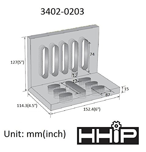 Hhip 3402-0209 8 x 6 x 5 placa de ângulo com fenda, aberta