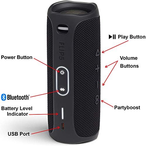 Flip 5 Alto -falante portátil à prova d'água | Alto -falante à prova d'água Bluetooth | Inclui JBL Speaker Flip