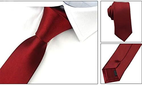 Andongnywell cor sólida pescoço gravata decote magro para homens meninos coloras pura gravura do dia dos namorados