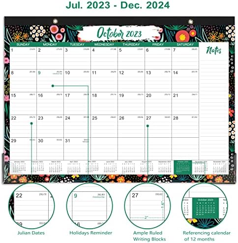 2023-2024 Calendário de mesa - 18 meses Grande calendário de mesa/parede, 17 x 12, jul. 2023 - dezembro