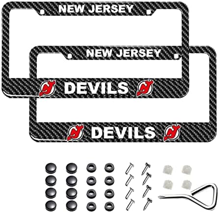 Quadro de placa compatível com NJ New Jersey Devils, fibra de carbono