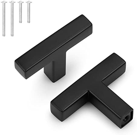 Móveis de moda direta 5 embalagem preta aço inoxidável aço T forma de barra de forma de tumente puxador