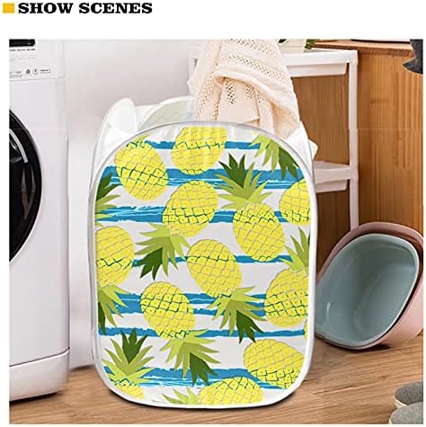 Forchrinse Green Palm Mesh Pop-up Pop-up Laundry Basce