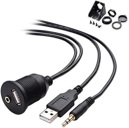 Cable Matters de carro Estéreo de 3,5 mm Aux e USB Extender Cable/USB Aux Painel Mount Cable - 3 pés