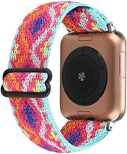 Bandas de loop solo de nylon elástico sikot compatíveis com o Apple watch, elástica esportiva trançada ajustável