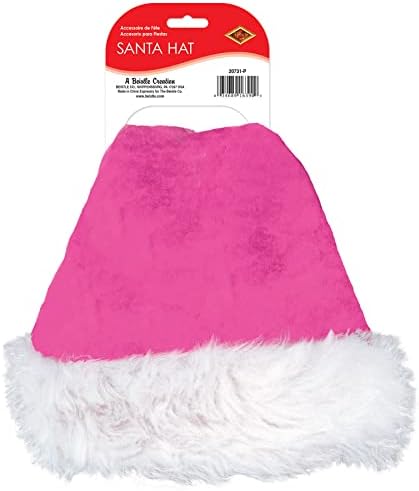 Beistle Papai Noel's Deluxe Pink Velvet Hat