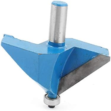 X-Dree carpinteiro de madeira 1/2 x 2 45 graus roteador chanfal bit tom de prata azul (carpintería