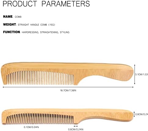Bambus de dente fino pente de bambus natural de rede para cabelos molhados ou secos impede a ferramenta