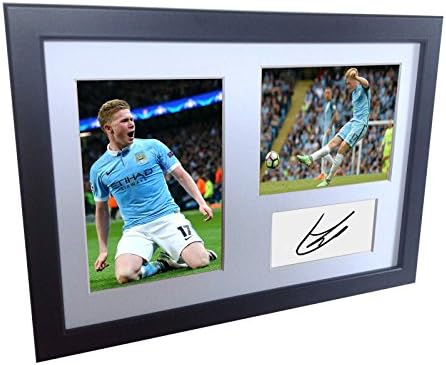 Futebol preto assinado Kevin de Bruyne Manchester City autografado foto fotografada foto de imagem A4 12x8 Presente de futebol