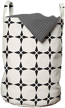 Bolsa de lavanderia geométrica de Ambesonne, o padrão de estrela de padrões de estilo contemporâneo design