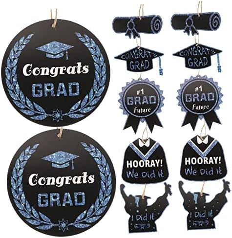 Nolitoy 60 PCs Tag de graduação Black Rótulos da classe de 2023 tags DIY Sinais de graduação de graduação azul Classe de decoração de aluno, sinal de graduação, sinal azul decoração
