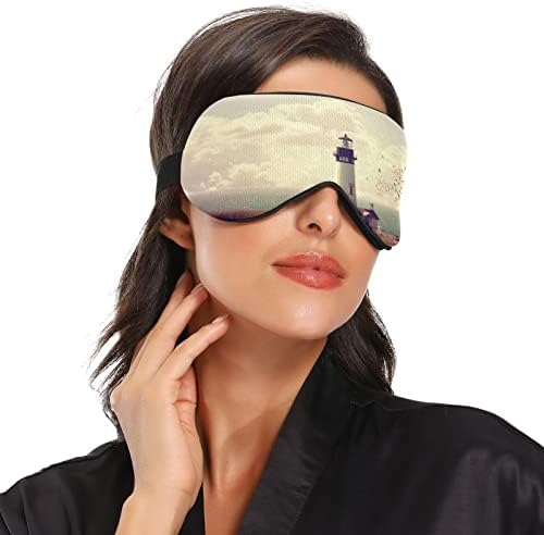 Velha máscara de sono do farol branco do farol para homens suaves e confortáveis ​​bloqueando máscara de olho Night -Goldfold com alça ajustável para viajar Sleep Shift Work