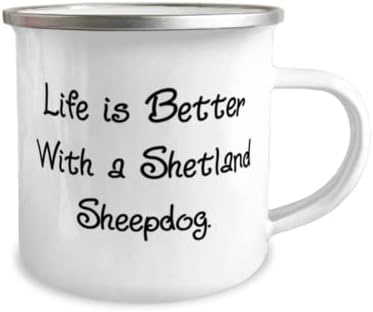 Best Shetland Sheepdog Gifts, a vida é melhor com um cão de ovelha de Shetland, caneca de 12 onças de 12 onças