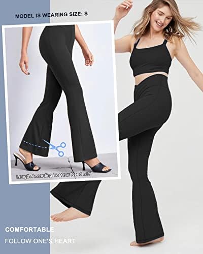 Aoliks Crossover Flare Leggings Para mulheres, calça de cintura alta Produto de Yoga Workout Bell Bottom
