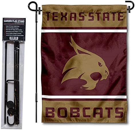 Bandeira do jardim do estado do Texas Bobcats e suporte de suporte de bandeira