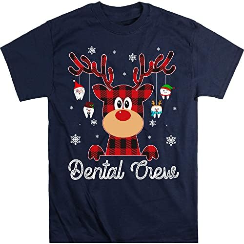 Camisa da tripulação dental teediy, camisa dentista, camisa de rena, camisa dentária de enfermeiras,