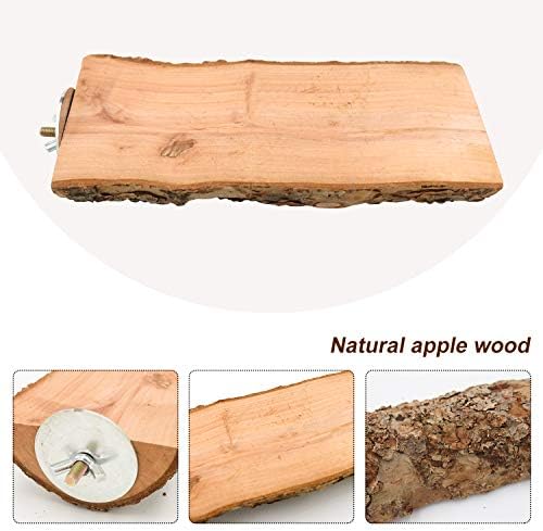 Pacote 3 Pacote Apple Wood Bird Polfe para gaiola, Papolador de madeira natural Plataforma Plataforma Exercício