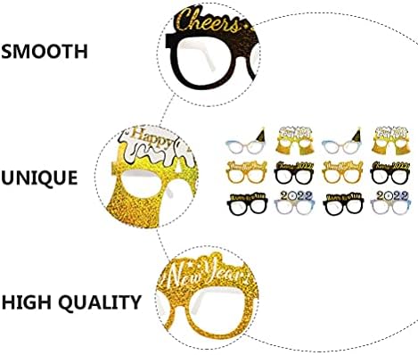 Galpada Feliz Ano Novo Decorações 24pcs Ano Novo 2022 Óculos de óculos engraçados Cantas de decoração Propul