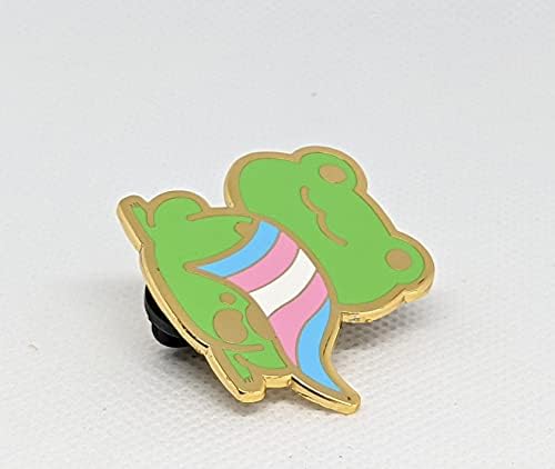Pino de sapos do orgulho transgênero em cores trans LGBT+ da bandeira | Pino de sapo gay de esmalte chibi