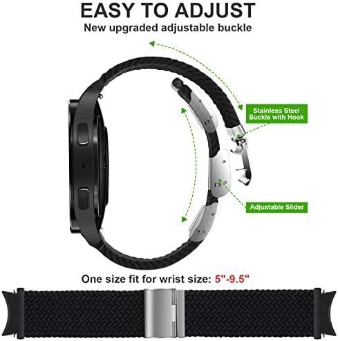 Yeahxing Compatível com Samsung Galaxy Watch 4 5 Pro Watch Band ， 20mm sem lacunas de fivela ajustável LOOP