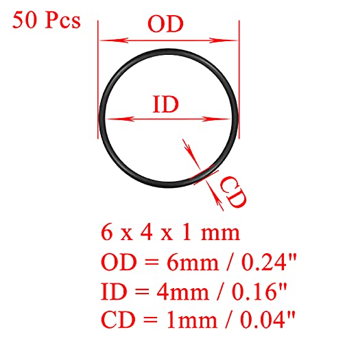 OFOWIN [50 PCS] O-ringos de borracha nitrila 11mm OD 9mm ID 1mm Largura, junta métrica de vedação Buna-n